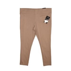 AVENUE NEW $49 Ponte Stretch Knit Wide Waistband Ankle Legging Taupe 18/20‎